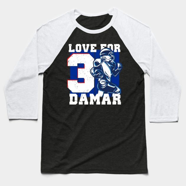 love for 3 damar Baseball T-Shirt by PRESENTA